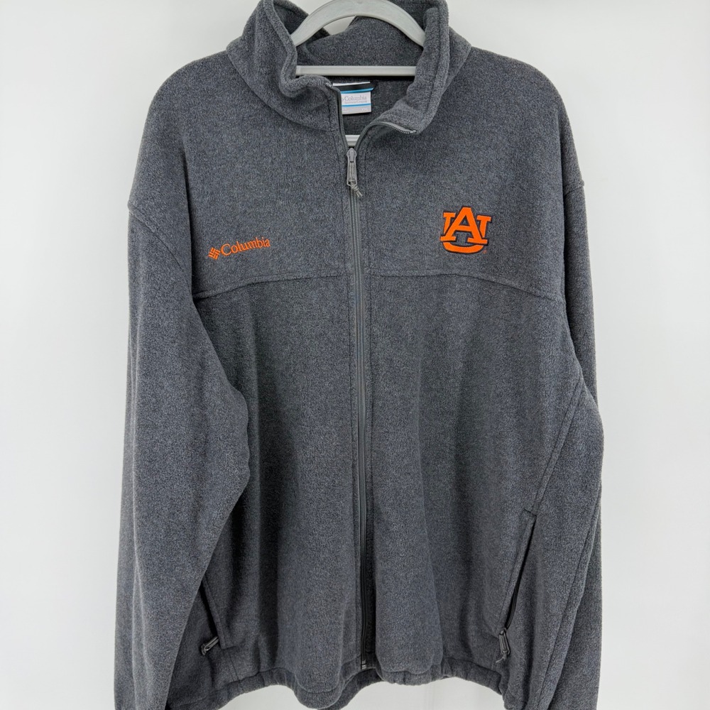 Columbia Auburn University Tigers Full Zip‎ Fleece Jacket Mens XXL Grey XM3952